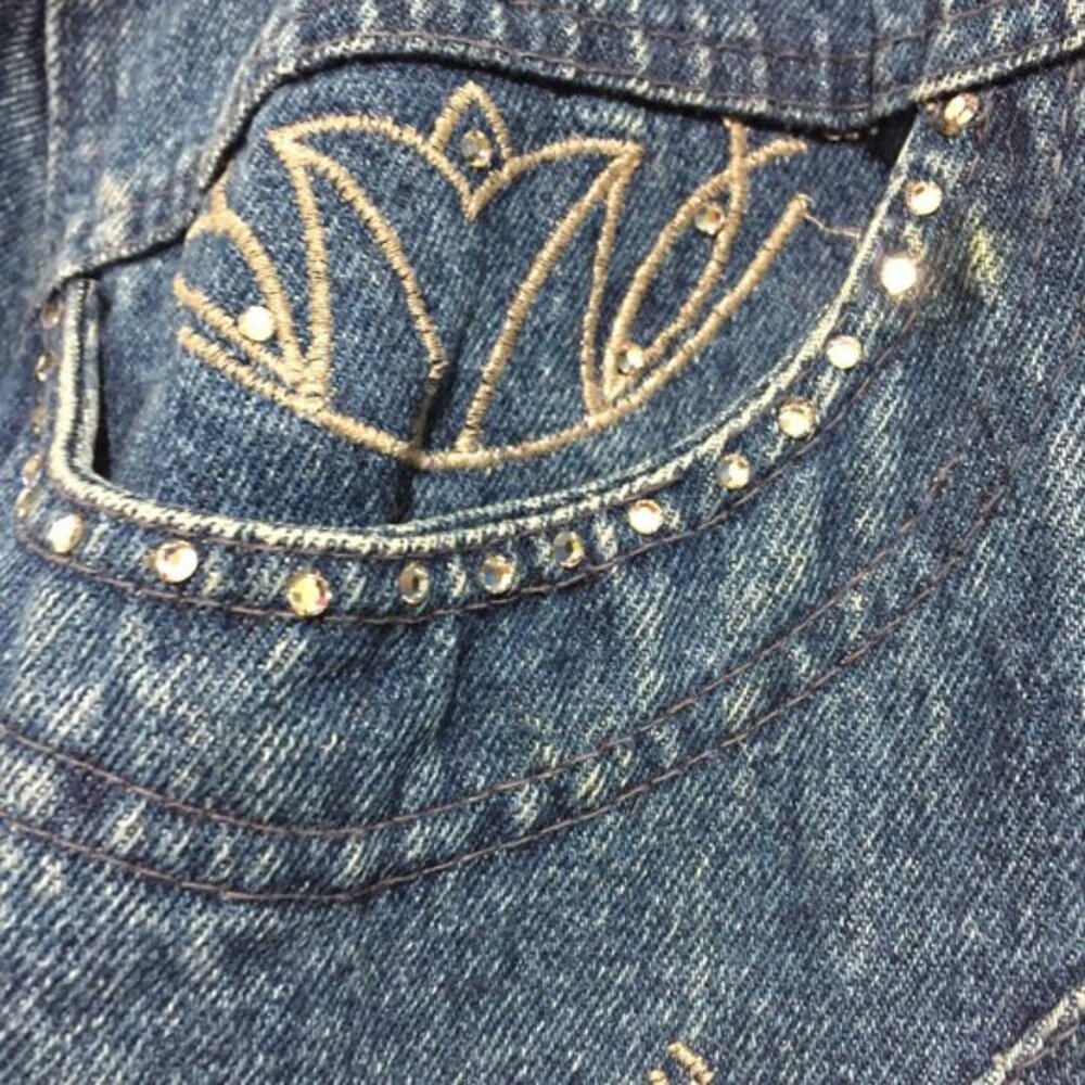 VINTAGE BIANCA MARIA CASELLI CROPPED DENIM JACKETS SIZE S - Picture 8 of 10